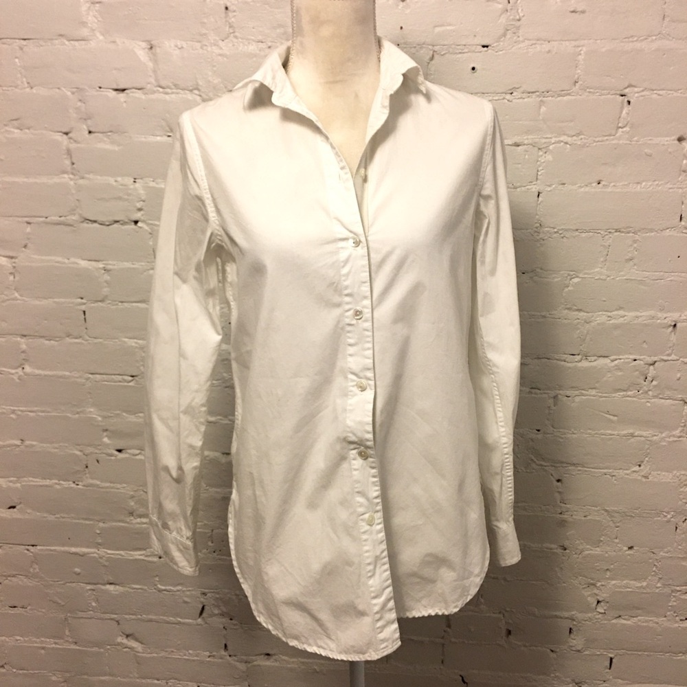 Brochu Walker white cotton shirt button front size small